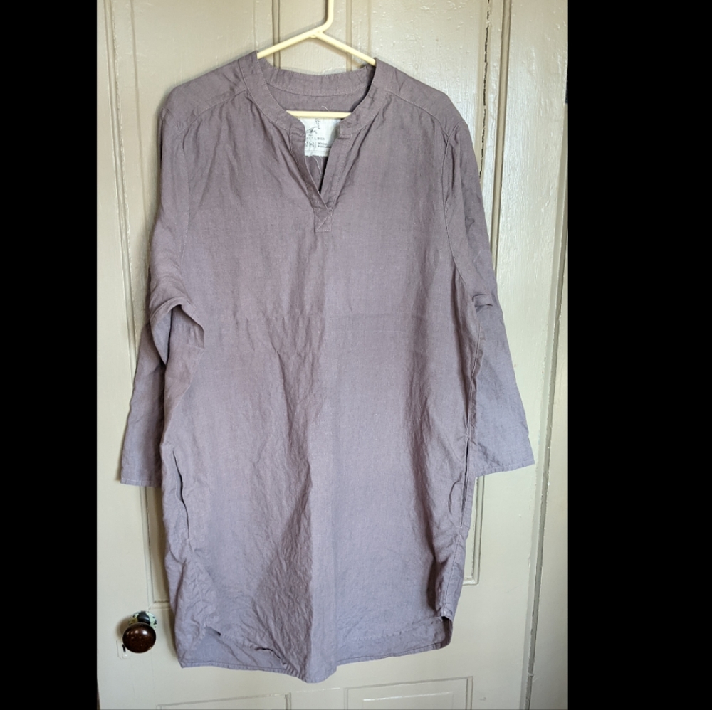 Not perfect Linen French boyfriend shirt dress, XL, notPERFECT Linen